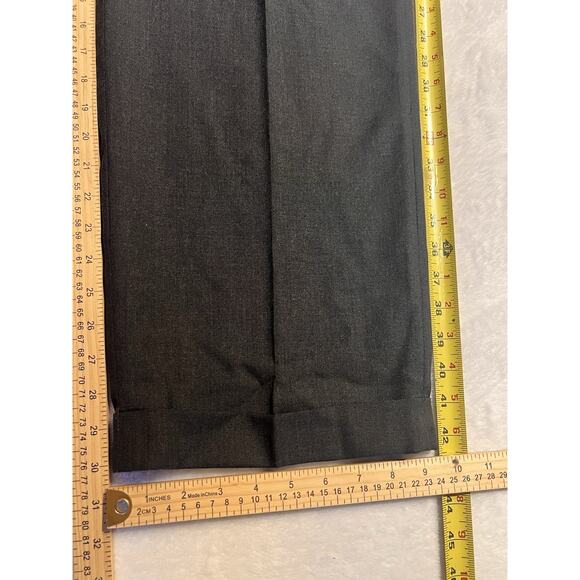 Vintage Y2K Stafford 44R 38x30 Dark Gray Worsted Wool Mens Business Suit NOS - Picture 15 of 16